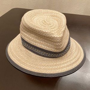 Eric Javits UPF 50+ Straw Hat Blue Trim